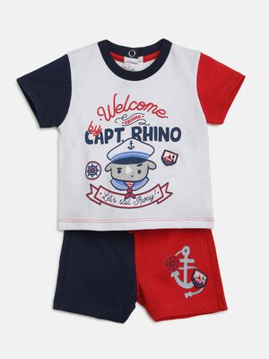 Set Of Printed T-Shirt And Shorts